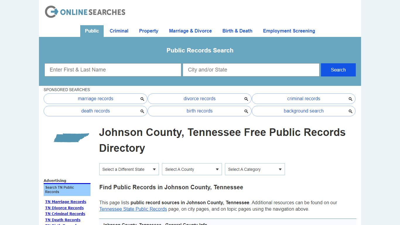 Johnson County, Tennessee Public Records Directory