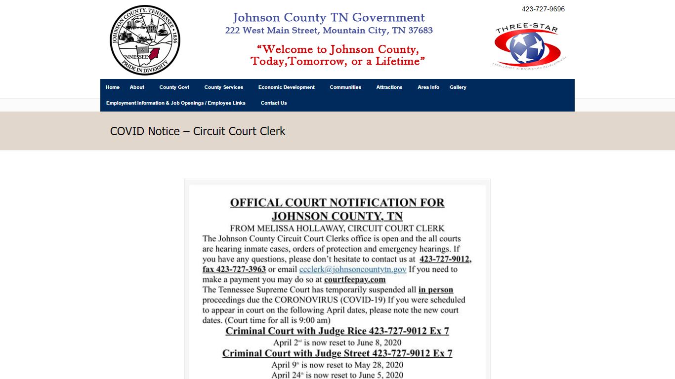 Circuit Court Clerk - Johnson County Tennessee Government