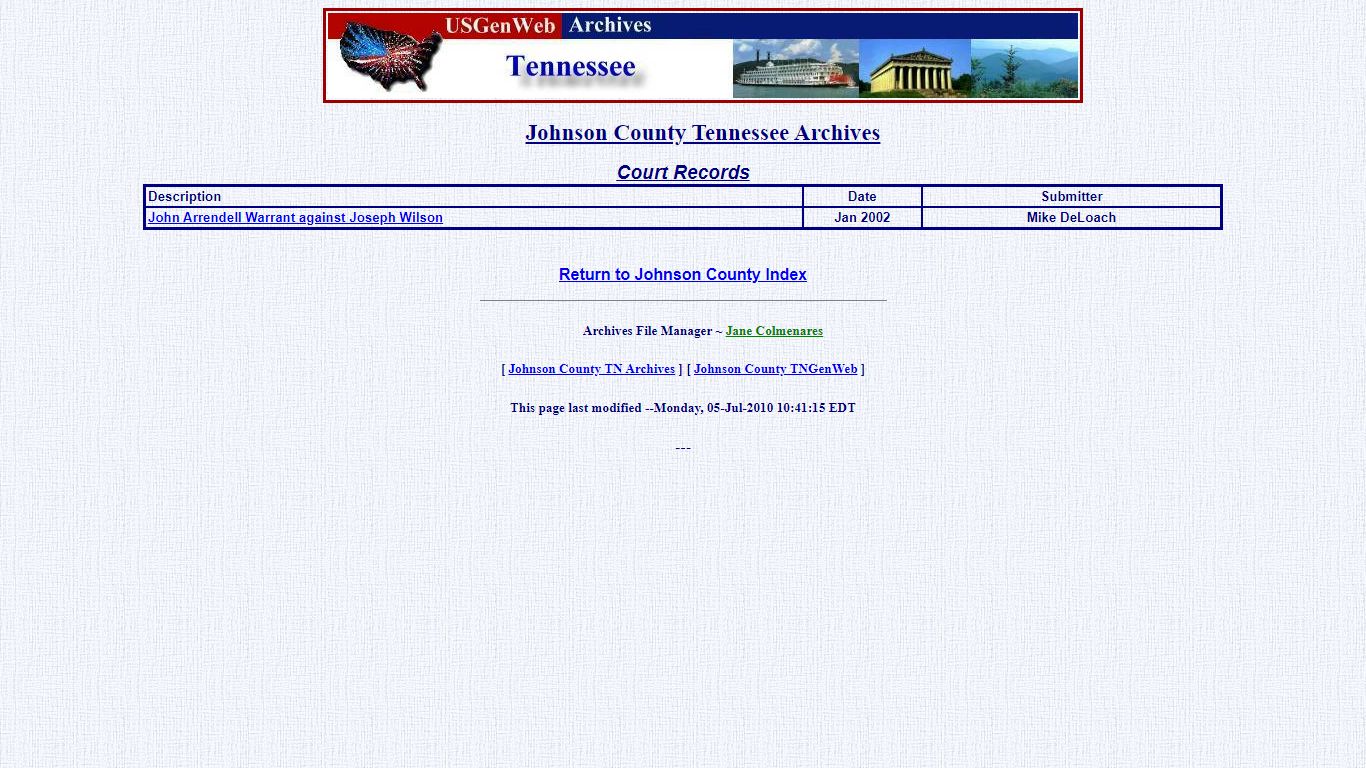 Johnson County Tennessee - Court Records